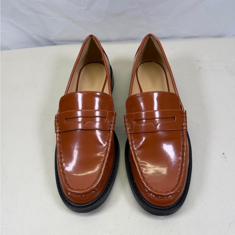 LOFT WOMEN TAN PENNY LOAFERS SHOES SZ 8